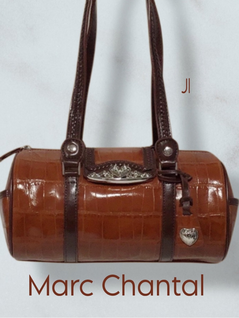 MC MARC CHANTAL Leather Barrel Shoulder Bag NWT